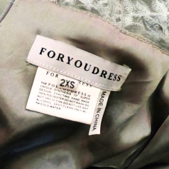 ForYouDress formal tulle and Beaded silver dress size 2xs - Picture 6 of 9